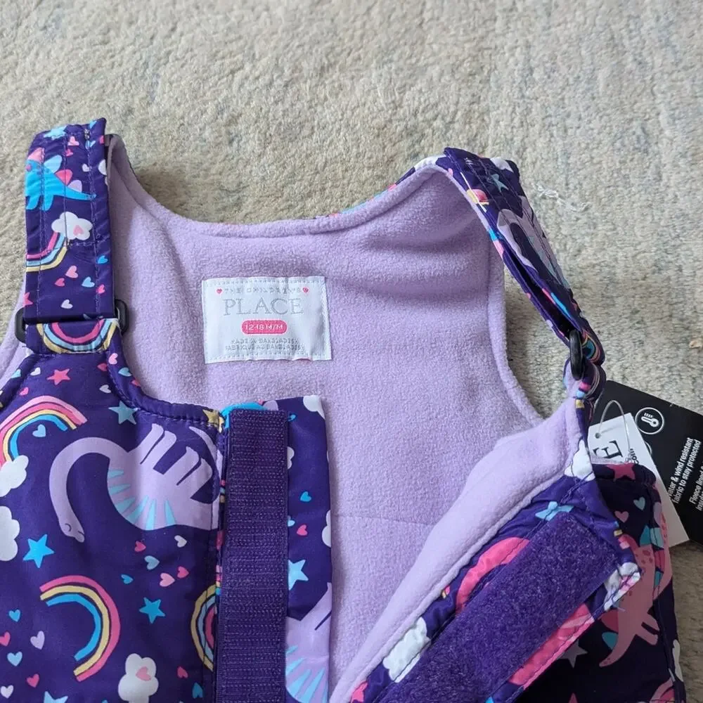 NWT Purple Unicorn Snowsuit and Size 4 Boots Set